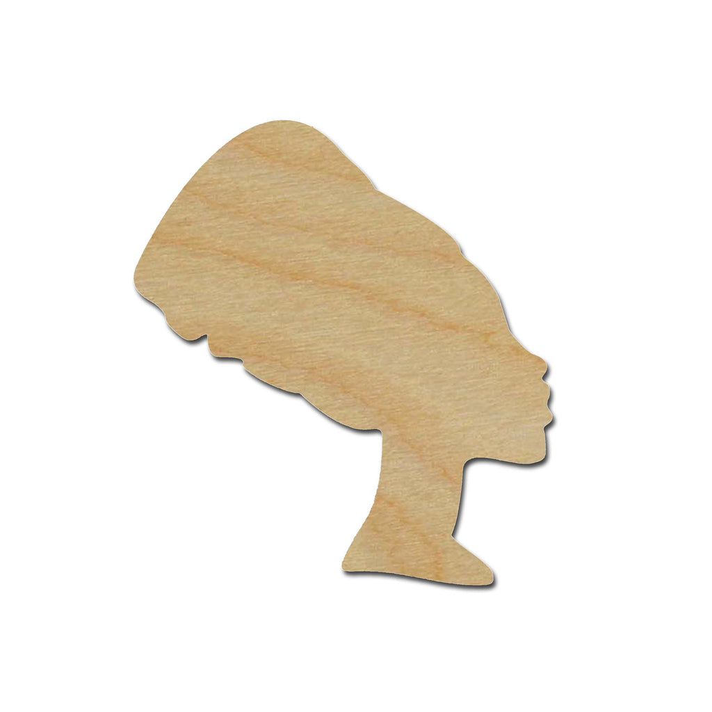 Afro Woman Head Shape Unfinished Wood Cutout African Decor Variety of Sizes Style #3