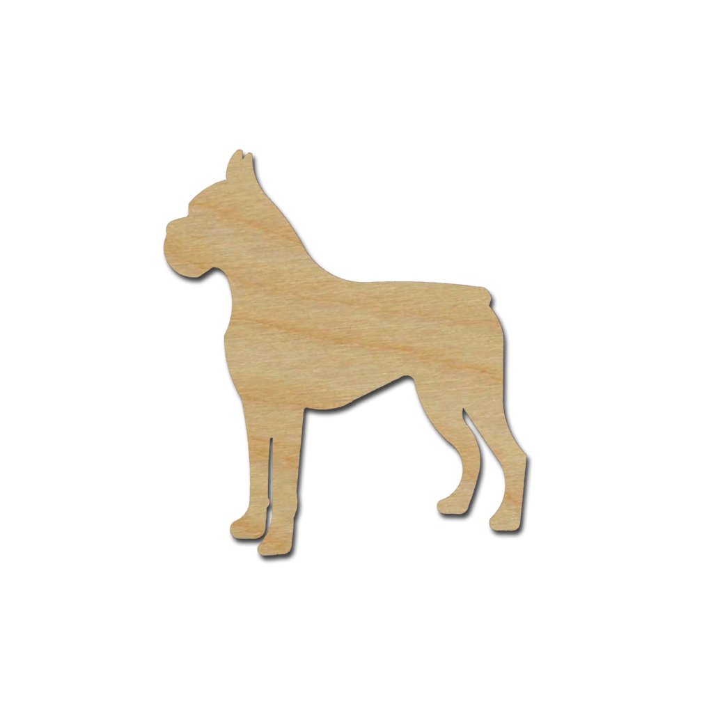 Boxer Dog  Shape Unfinished Wood Cutouts Animal Crafts Variety of Sizes