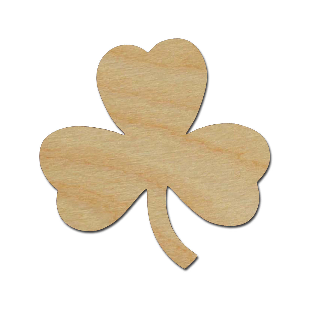3 Leaf Clover Shamrock Shape Unfinished Wood Cut Outs St Patrick's Day Variety of Sizes