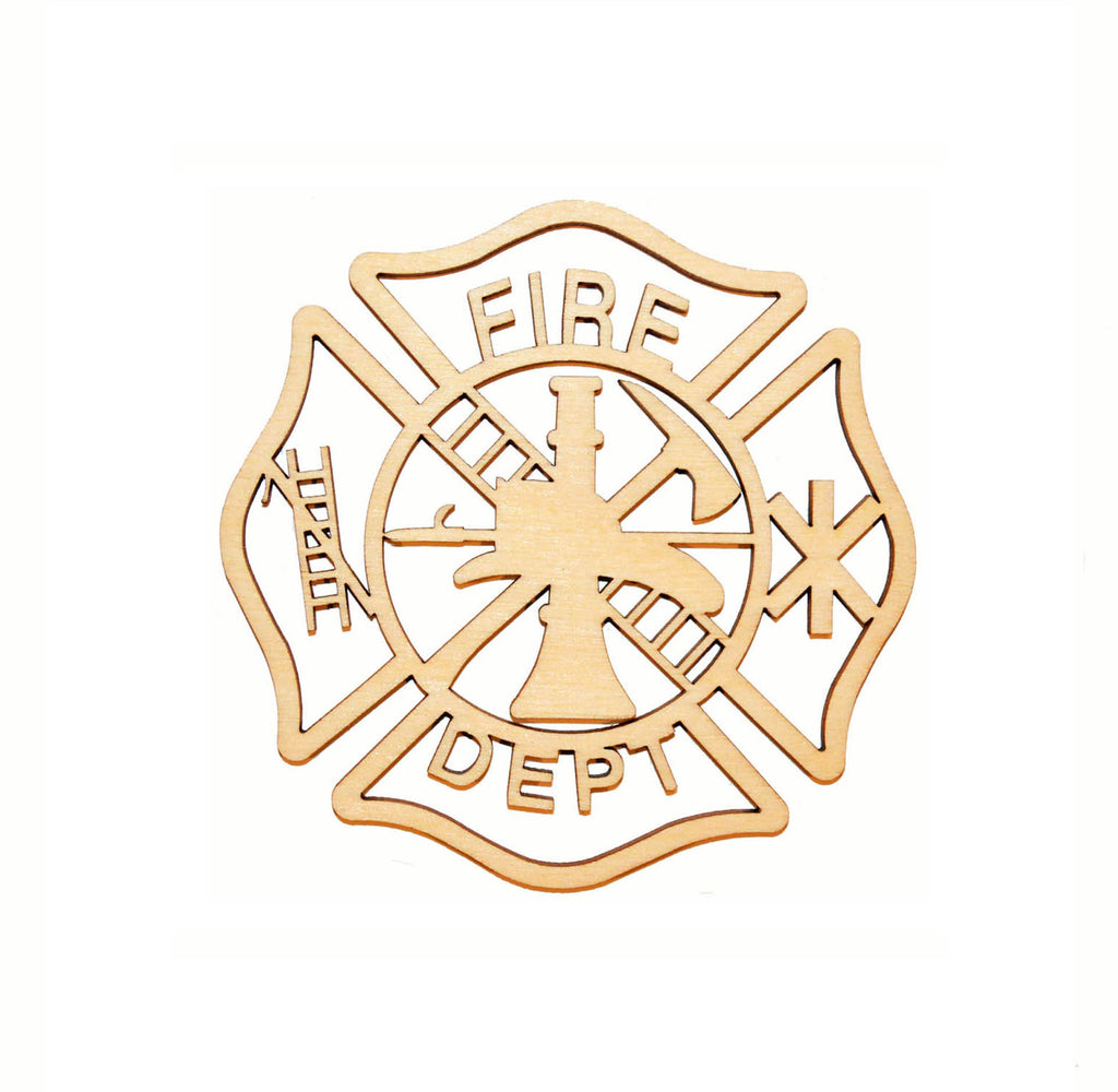 Fireman Maltese Cross Unfinished Wood Detail Cut Out Part # FIR096