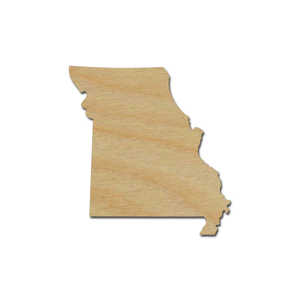 Missouri State Shape Unfinished Wood Craft Cut Out Variety of Sizes