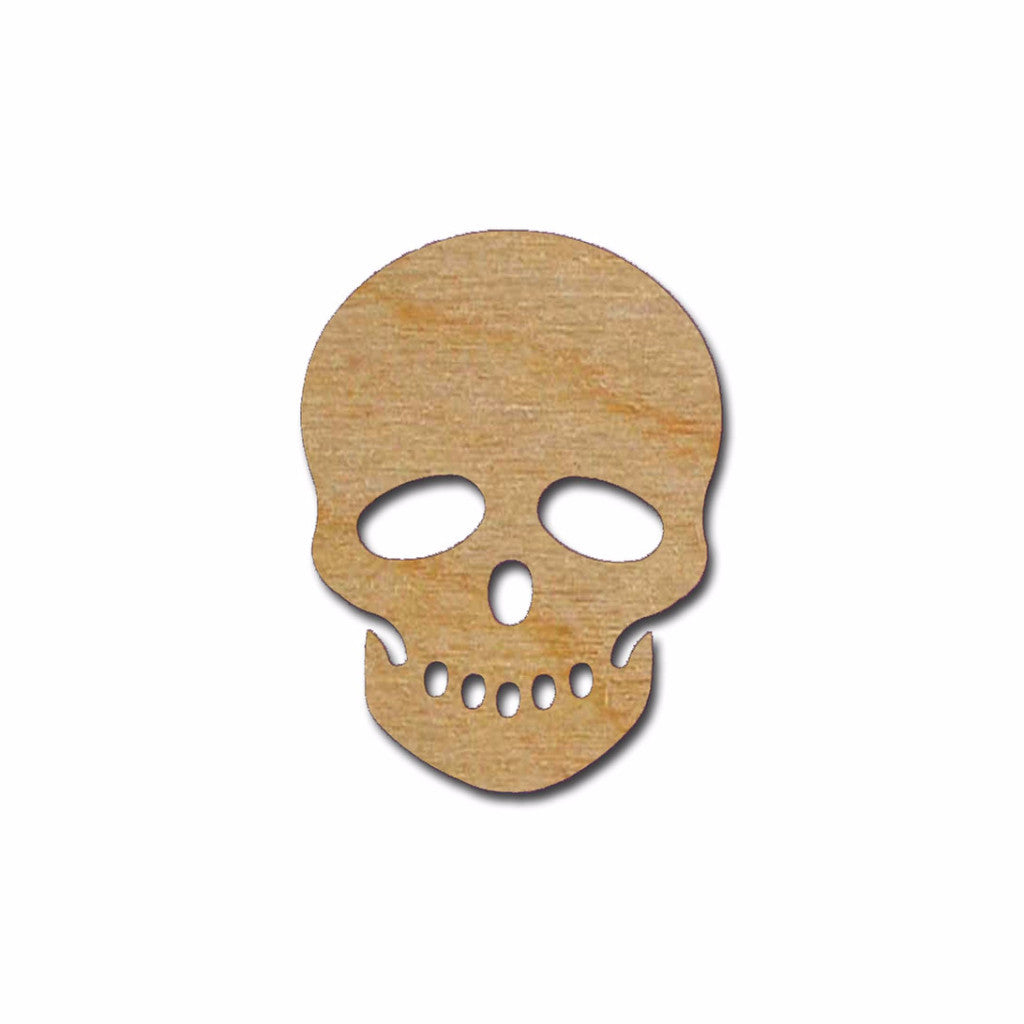 Skull Shape Unfinished Wood Cutout Artistic Craft Supply #1