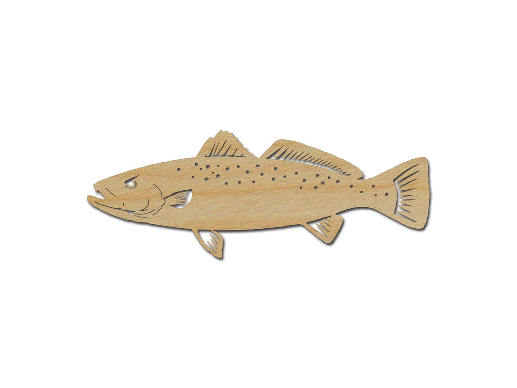 Speckled Trout Fish Shape Wood Cut Out Unfinished Wooden Sea Life Shapes