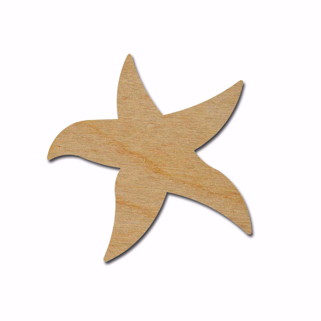 Starfish Shape Unfinished Wood Cut Out Beach Theme Variety Of Sizes