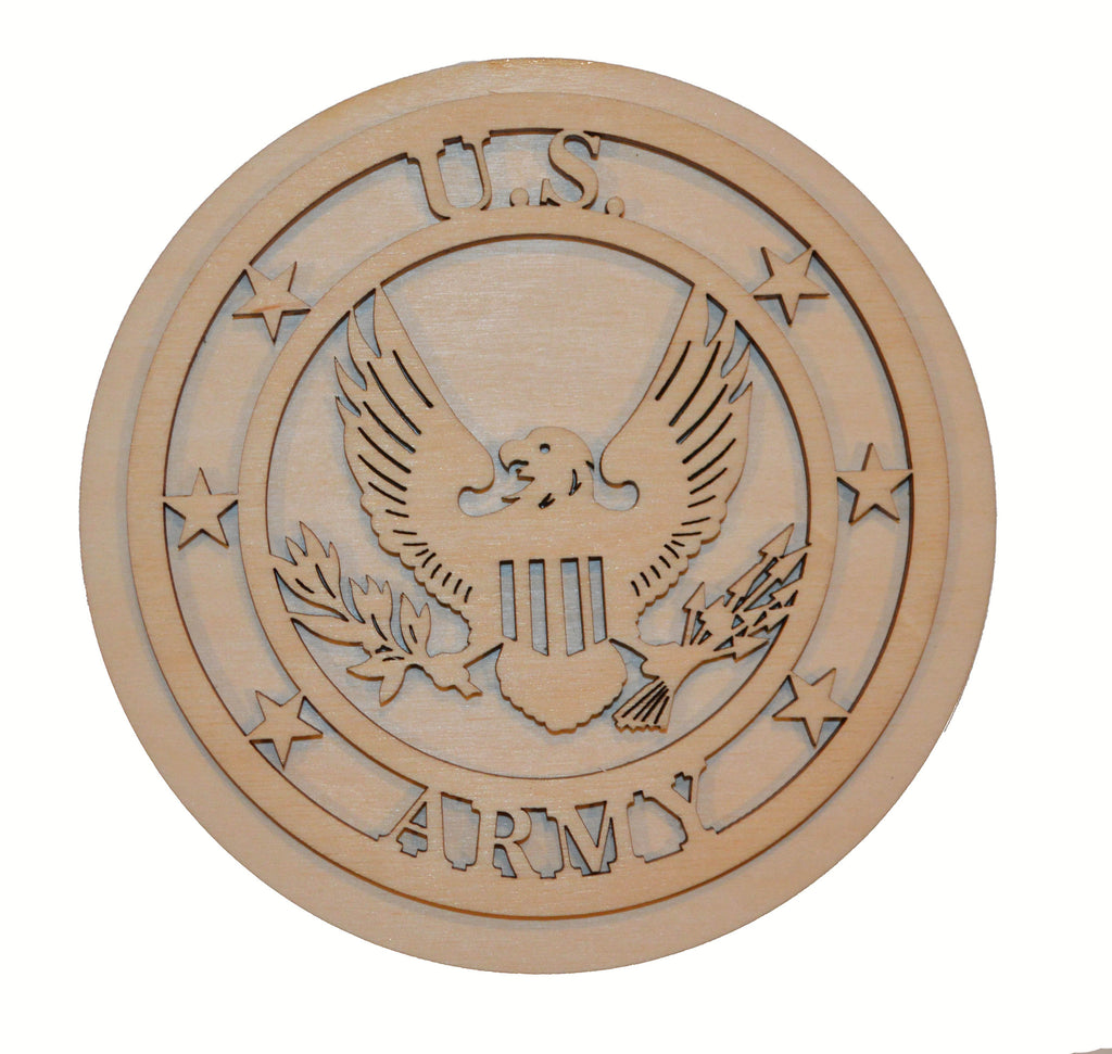 U.S. Army Badge Wood Cutout US ARMY Part# USARM2