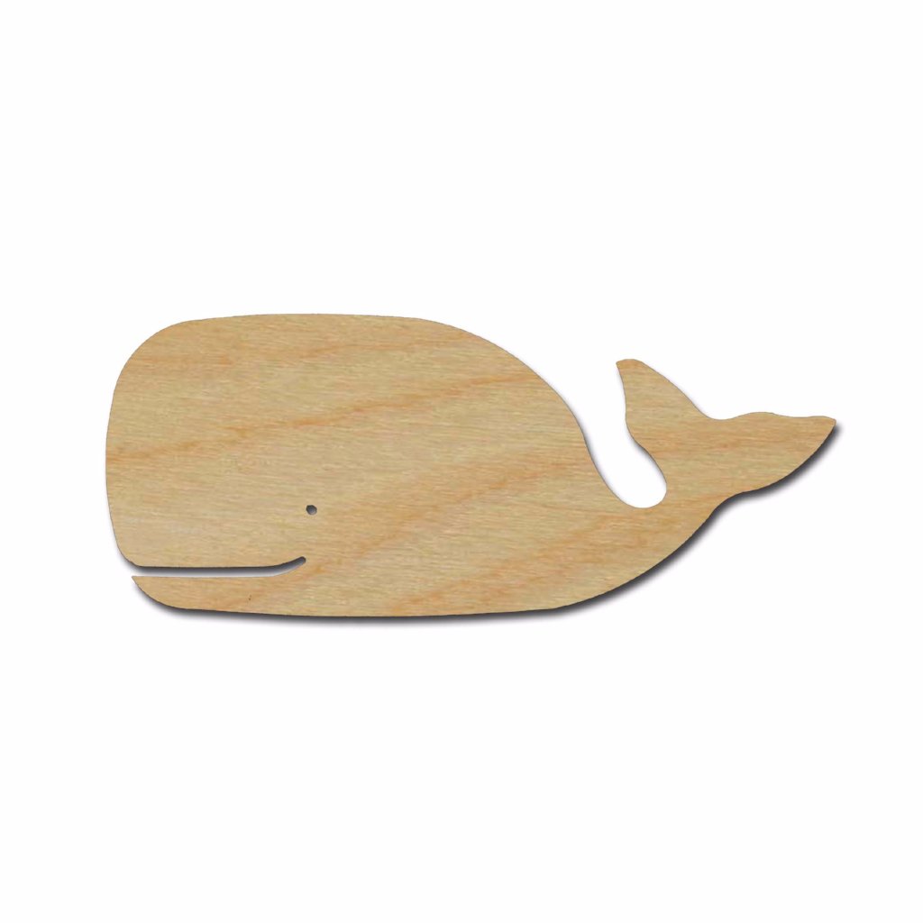 Whale Shape Unfinished Wood Sea Life Craft Cutout Variety of Size 02