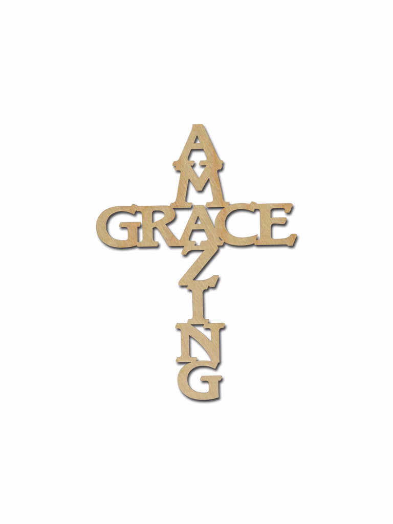 Amazing Grace Cross Unfinished Wood Crosses Variety of Sizes C134