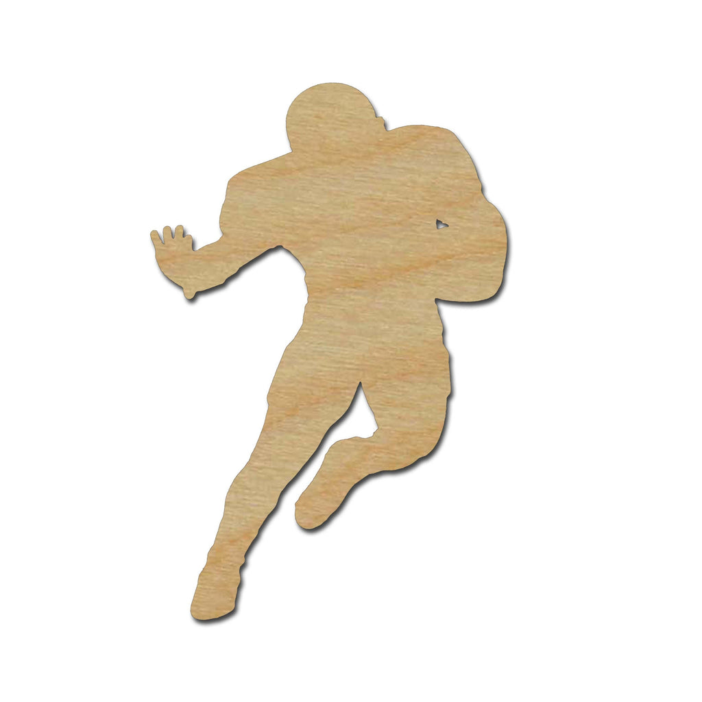 Football Player Shape Unfinished Wood Cutout Sports Theme Variety of Sizes #01