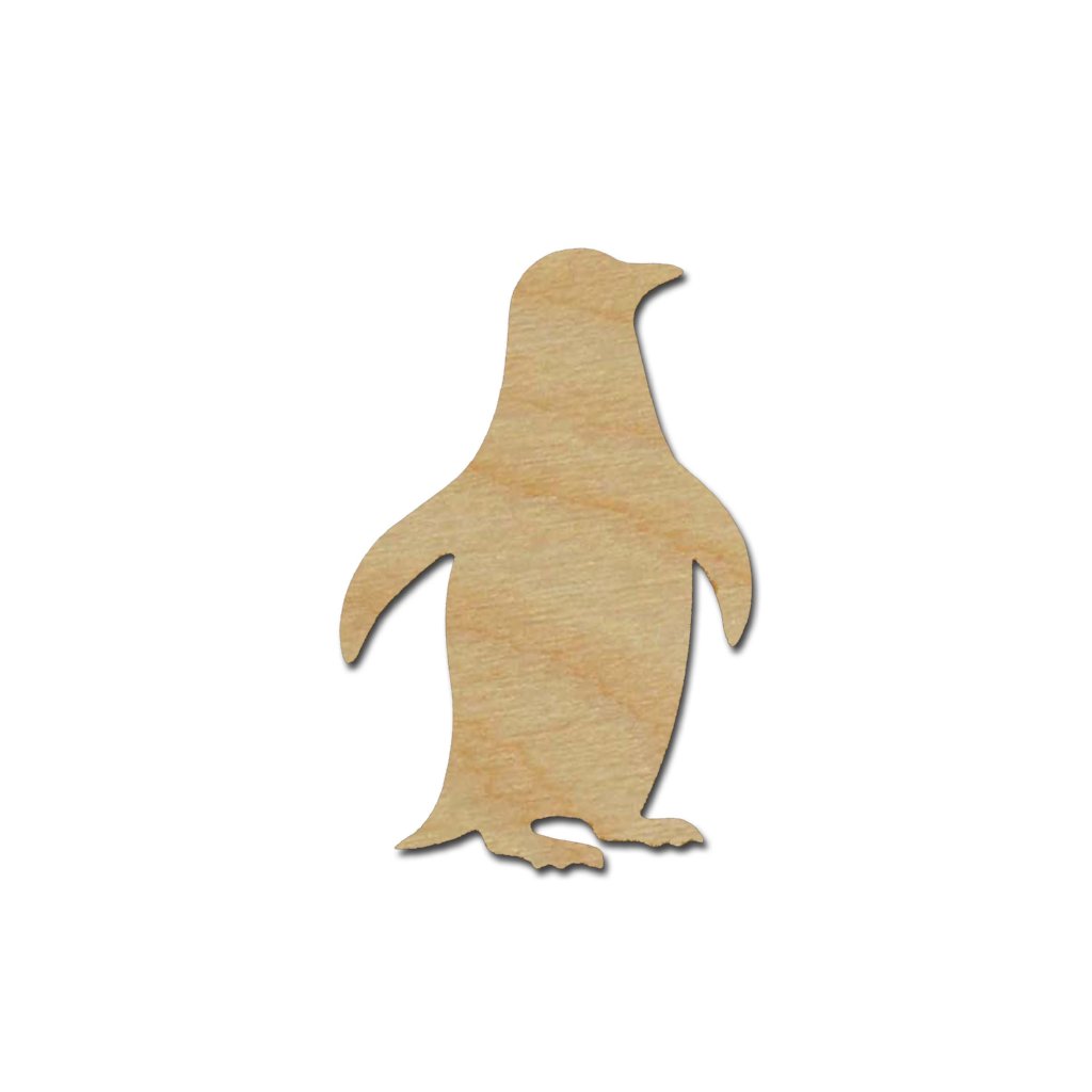 Penguin Shape Unfinished Wood Cutout Sea Life Theme Variety of Sizes