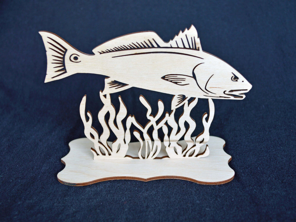 Redfish With Base Wood Cut Out Unfinished Wooden Sea Life Shapes