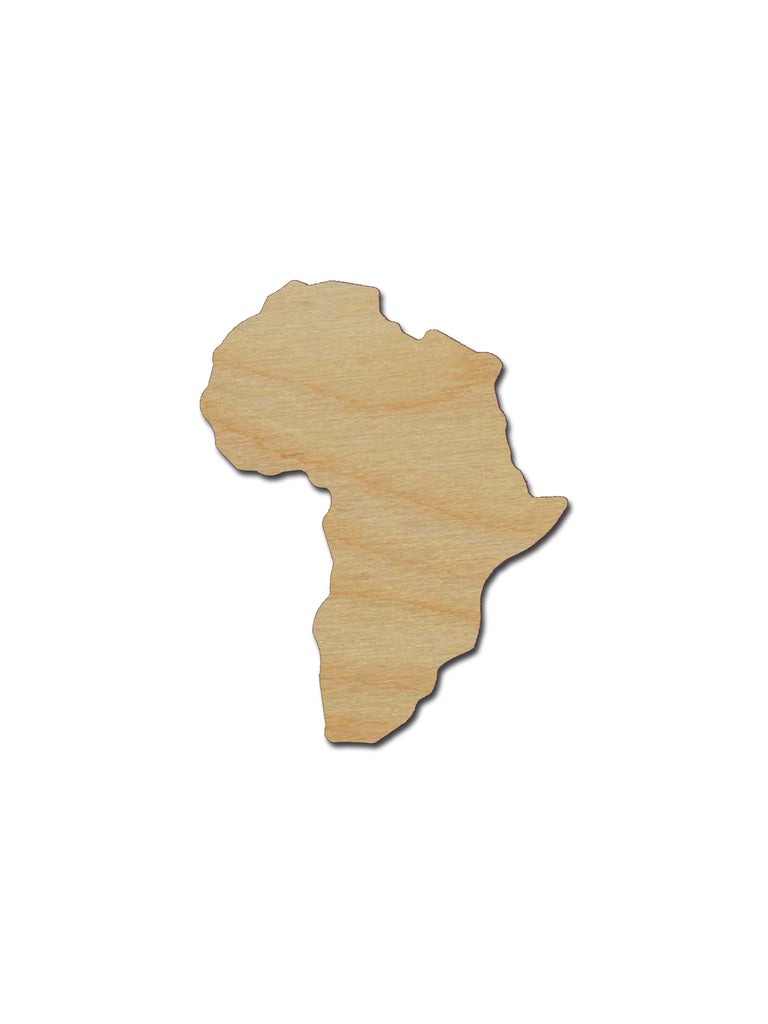 Africa Country Shape Unfinished Wood Cutout Variety of Sizes