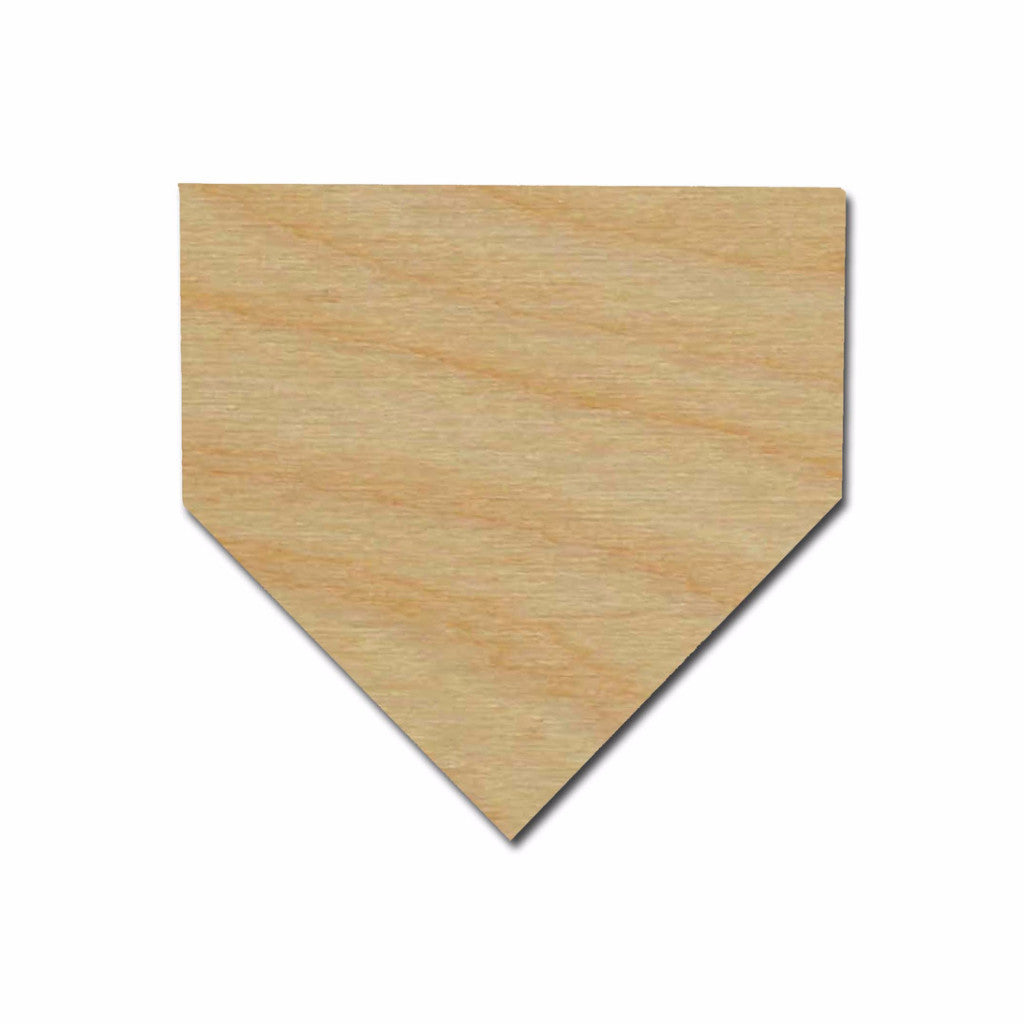 Baseball Home Plate Shape Unfinished Wood Cutout Variety of Sizes