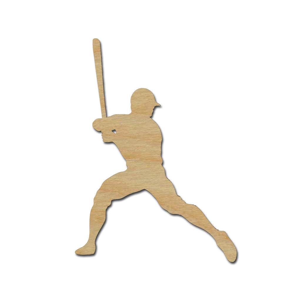 Baseball Player Shape Unfinished Wood Cutout Sports Theme Variety of Sizes #01