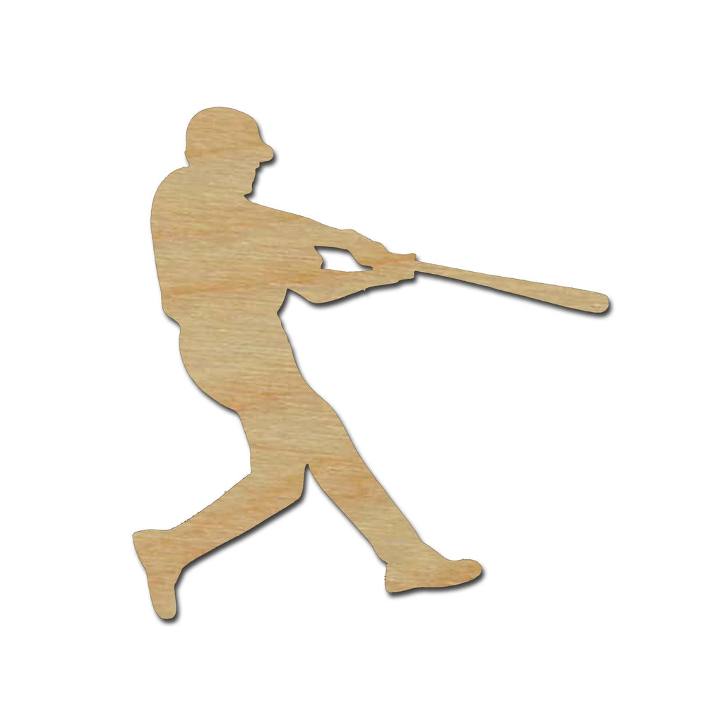 Baseball Player Shape Unfinished Wood Cutout Sports Theme Variety of Sizes #02