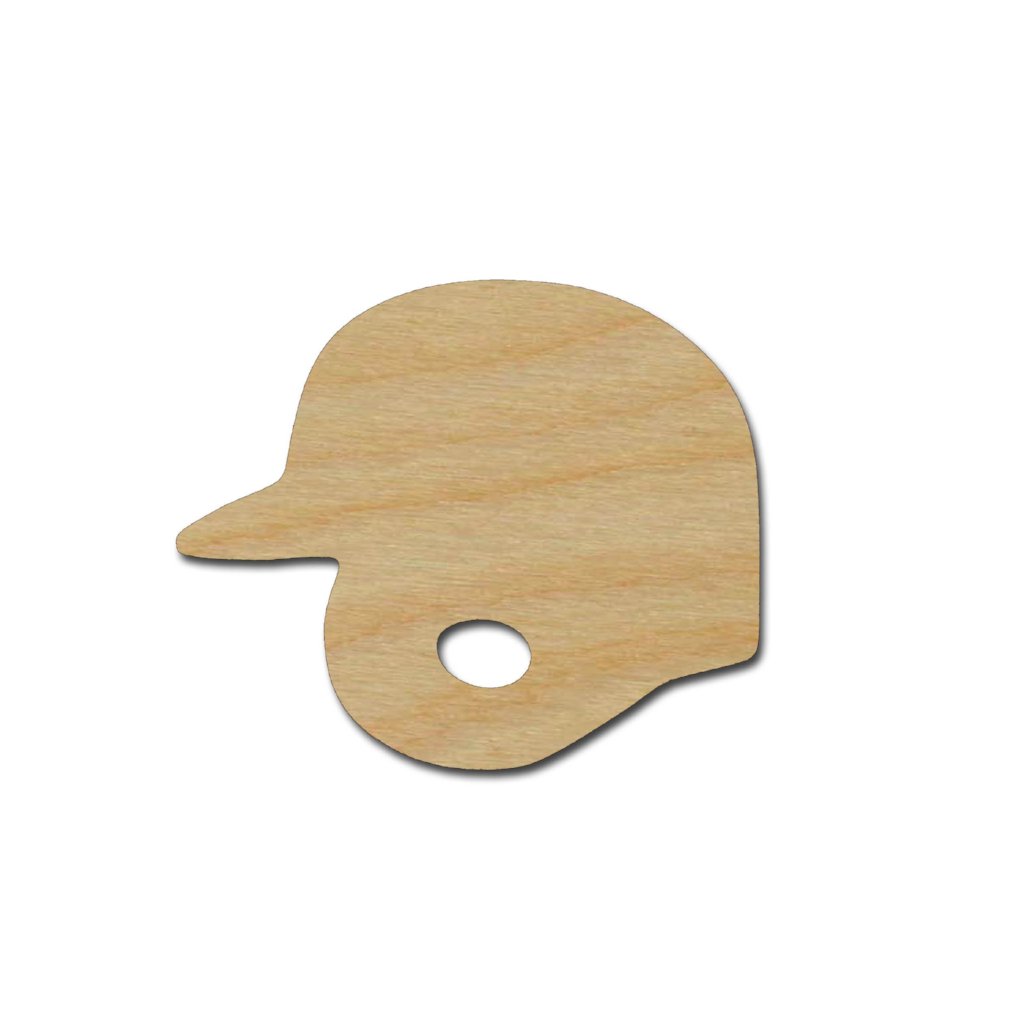 Baseball Helmet Shape Unfinished Wood Craft Cutout Variety of Sizes