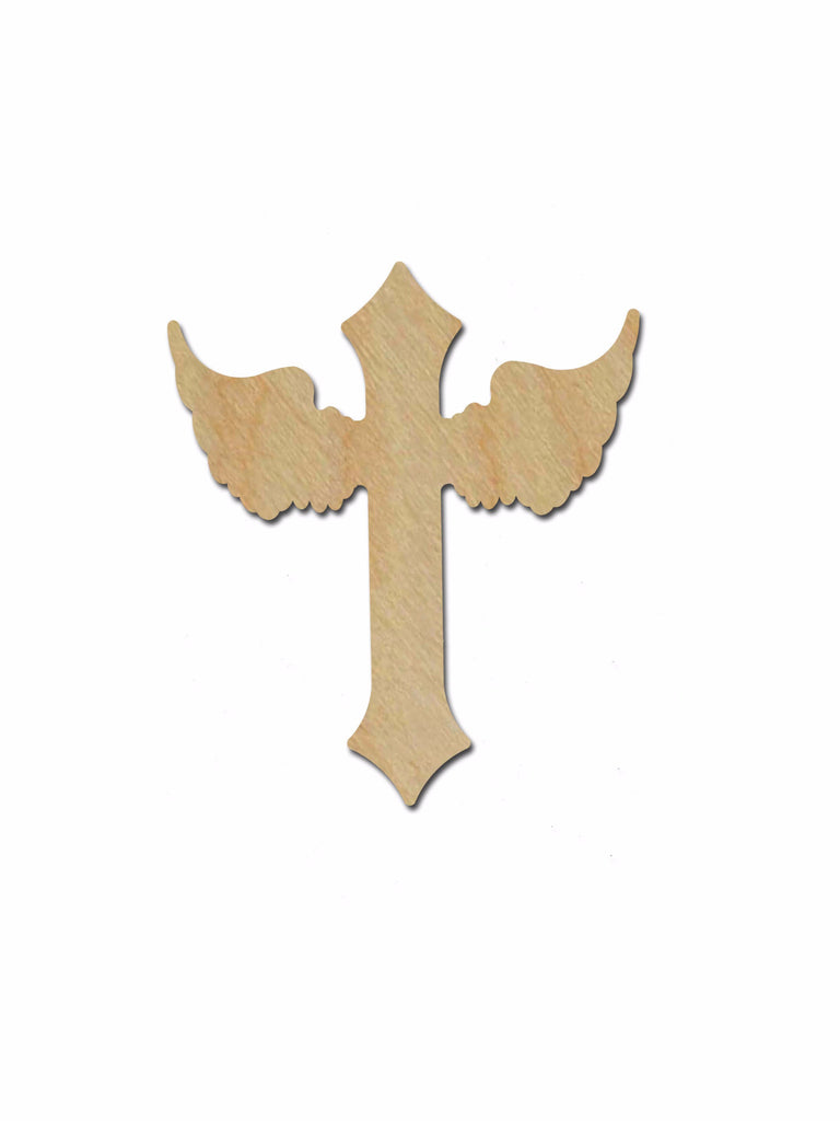 Unfinished Wood Cross Angel Wing Craft Crosses C126