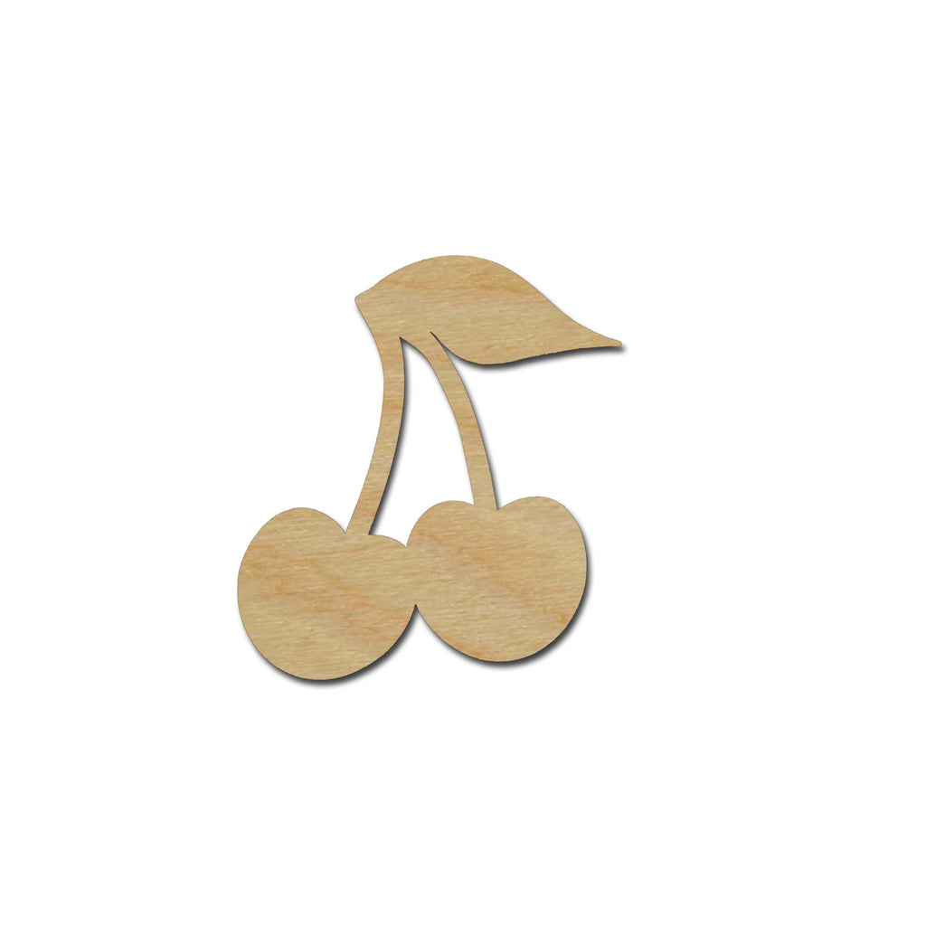 Cherry Shape Unfinished Wood Fruit Craft Cutouts Variety of Sizes