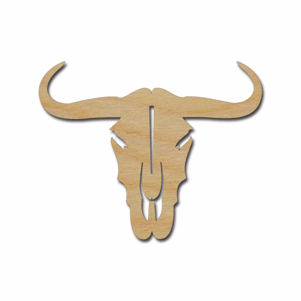 Cow Skull Shape Unfinished Wood Steer Western Craft Shapes Variety of Sizes