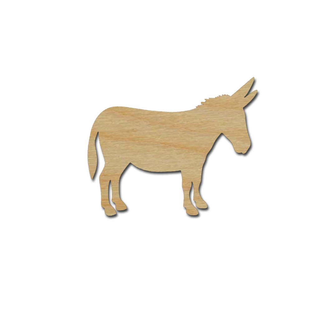 Donkey Shape Unfinished Wood Animal Cutouts Variety of Sizes