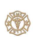 EMS Badge Wood Craft Cutout