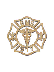 EMS Badge Wood Craft Cutout