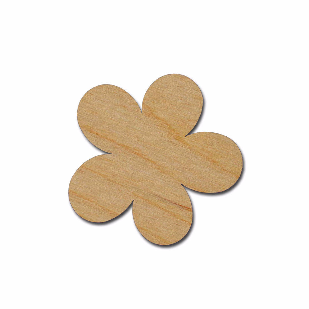 Flower Shape Unfinished Wood Craft Cutouts Variety of Sizes FLO-02