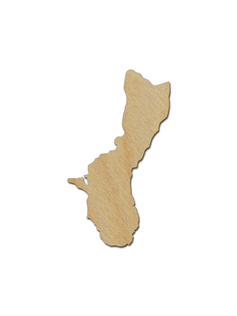 Guam Shape Unfinished Wood Craft Cutouts USA Variety of Sizes