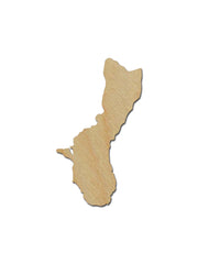 Guam Shape Wood Cutout