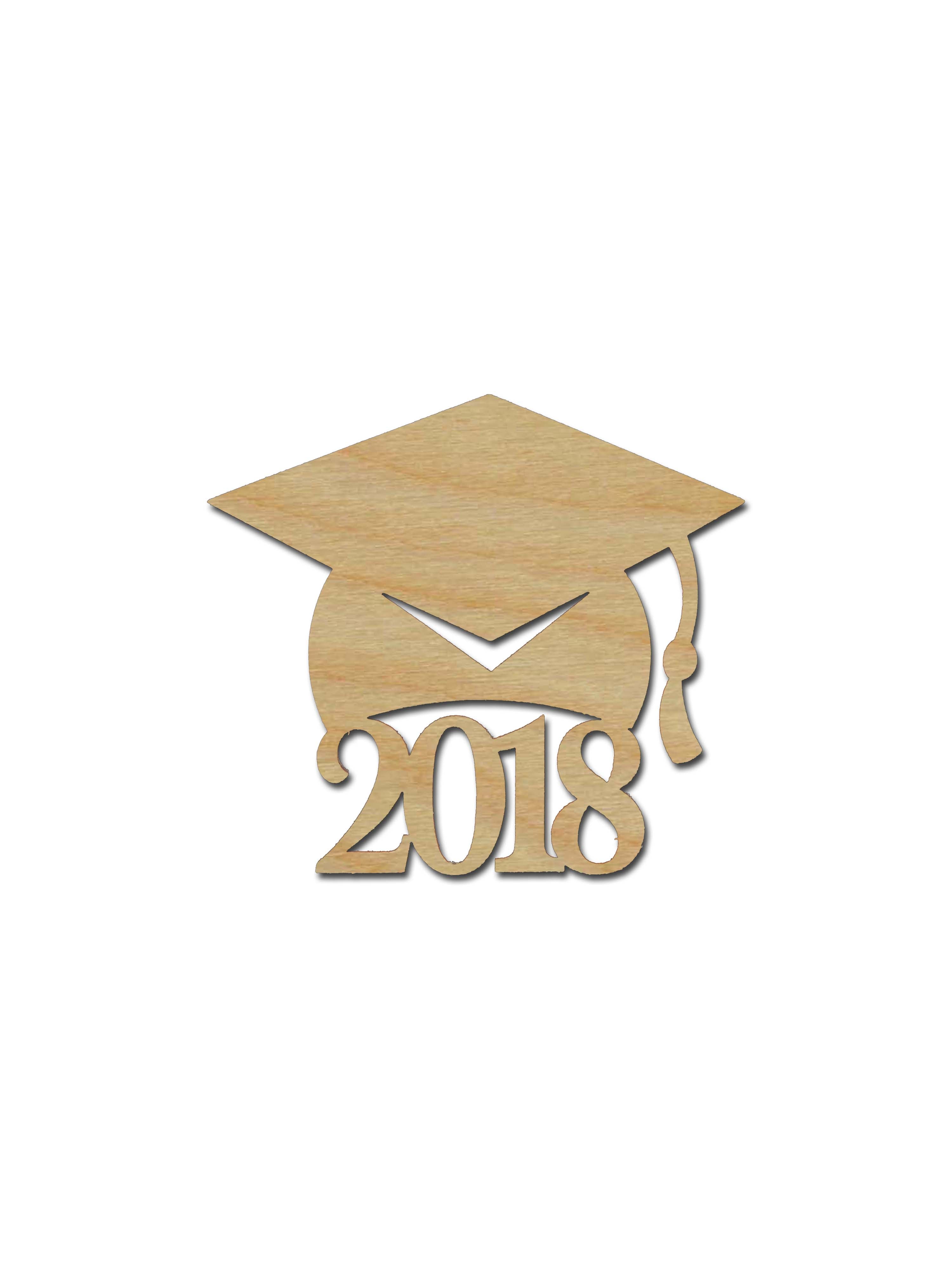 Graduation Cap 2018 Wood Craft Cutout