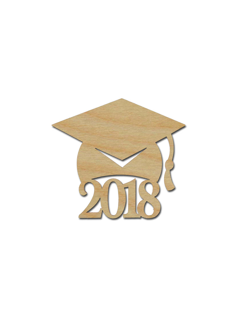 Graduation Cap 2018 Wooden Grad Hat Cutout Variety Of Sizes