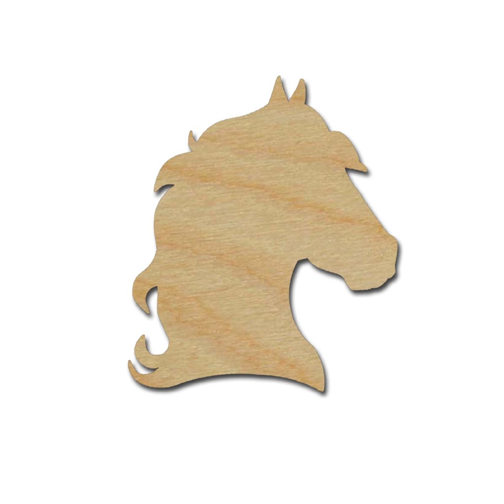 Horse Head Shape Unfinished Wood Craft Cut Outs