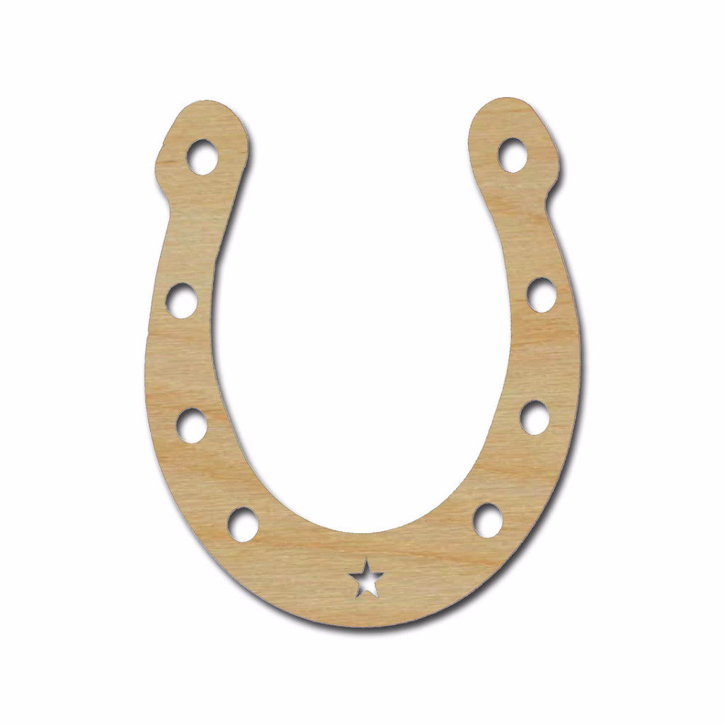 Horseshoe Unfinished Wood Cutout Variety of Sizes