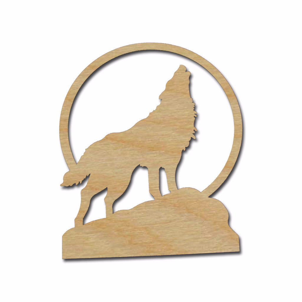 Howling Wolf Unfinished Howl At The Moon Cutout Variety of Sizes