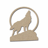 Howling Wolf Unfinished Wood MDF Cutout