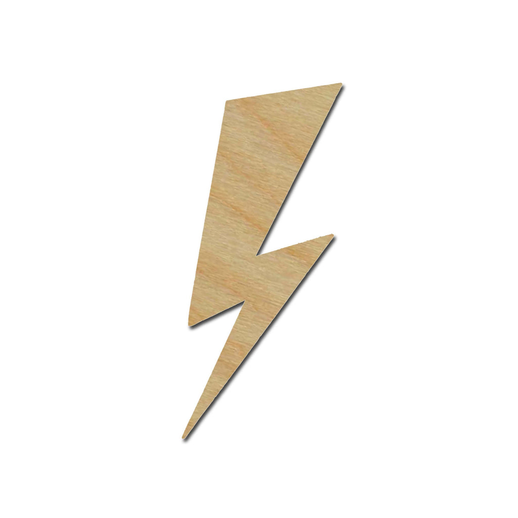 Lighting Bolt Shape Unfinished Wood Cutout Variety of Sizes Style #01