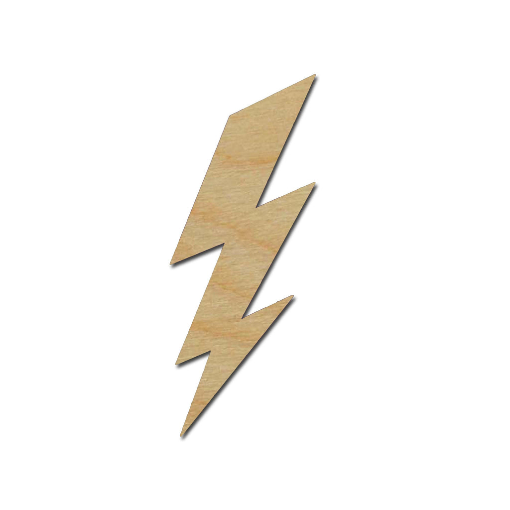 Lighting Bolt Shape Unfinished Wood Cutout Variety of Sizes Style #02