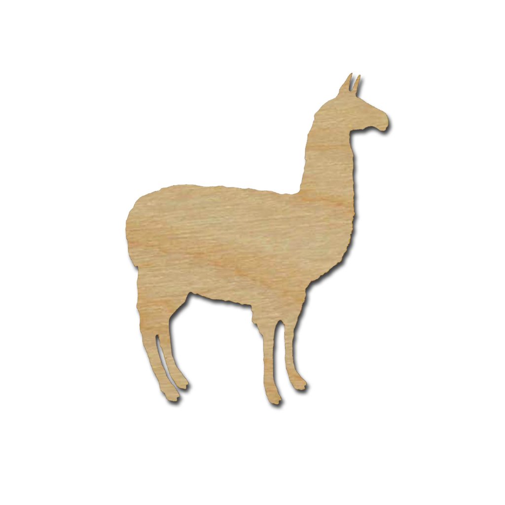 Llama Shape Unfinished Wood Cutouts Alpaca Crafts Variety of Sizes