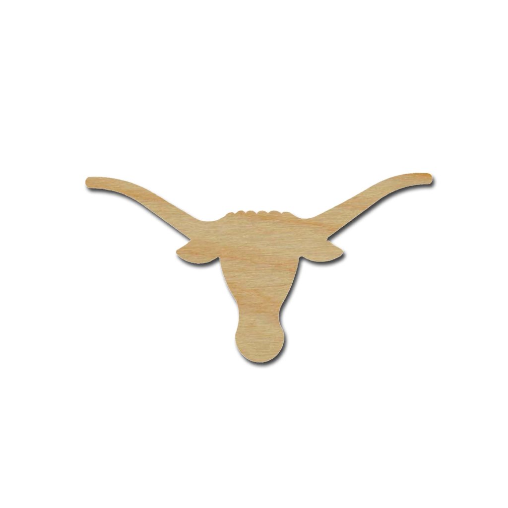 Longhorn Shape Unfinished Wood Steer Western Craft Shapes Variety of Sizes