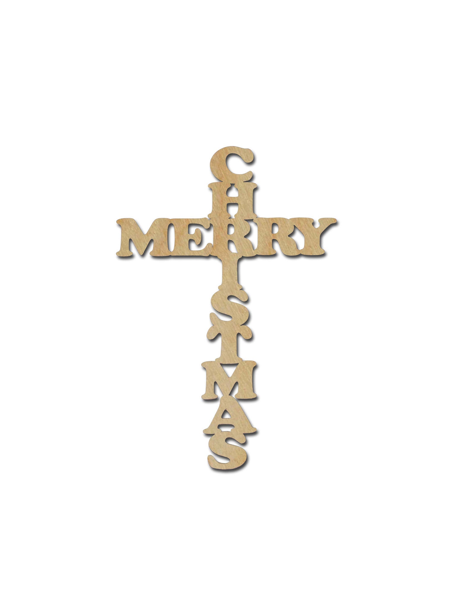 Merry Christmas unfinished wood cross