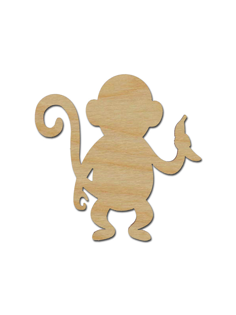 Monkey Shape Unfinished Wood Craft Cutout Variety of Sizes