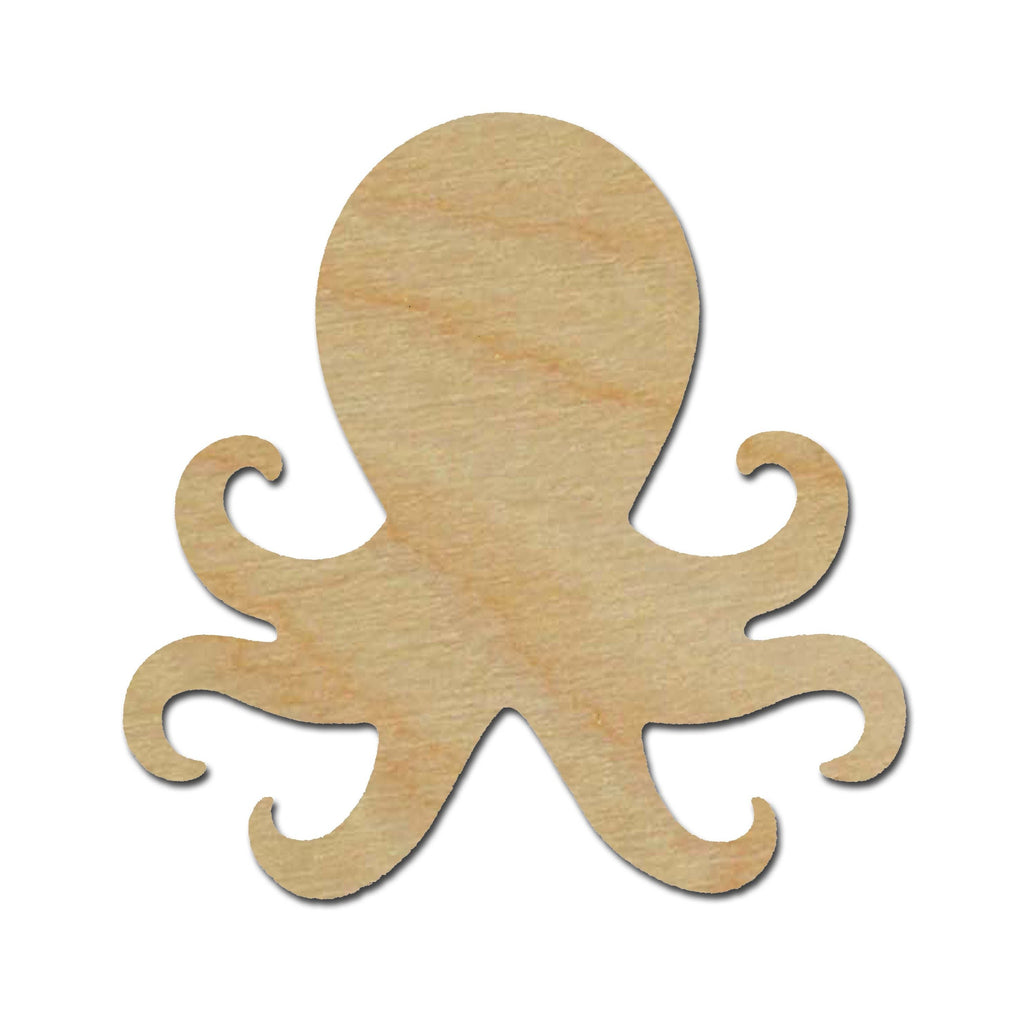 Octopus Shape Unfinished Wood Sea Life Craft Cut Outs Variety of Sizes Style #2