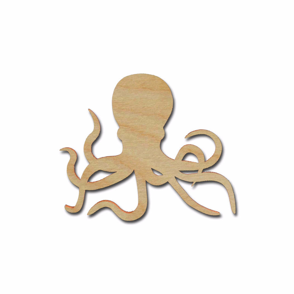 Octopus Shape Unfinished Wood Sea Life Craft Cut Outs Variety of Sizes Style #1