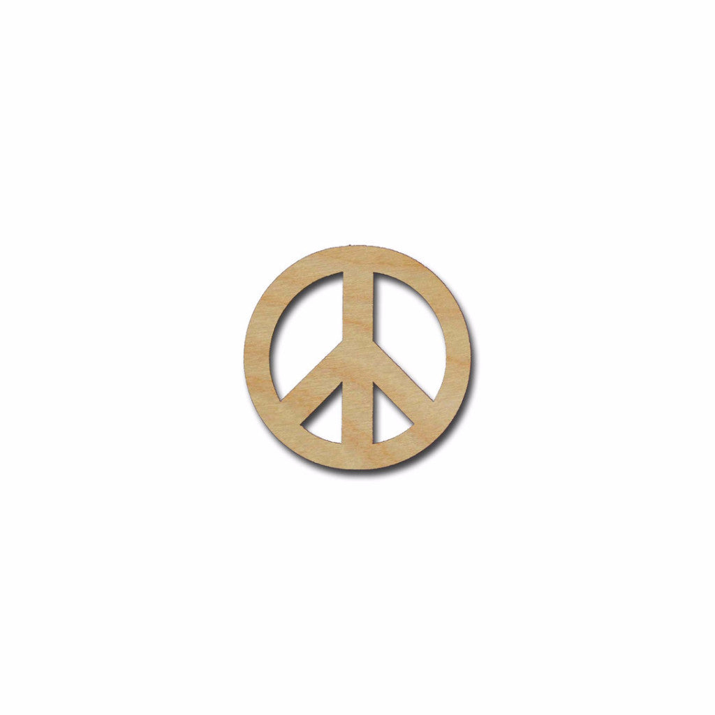 Peace Symbol Shape Unfinished Wood Cutout - Artistic Craft Supply