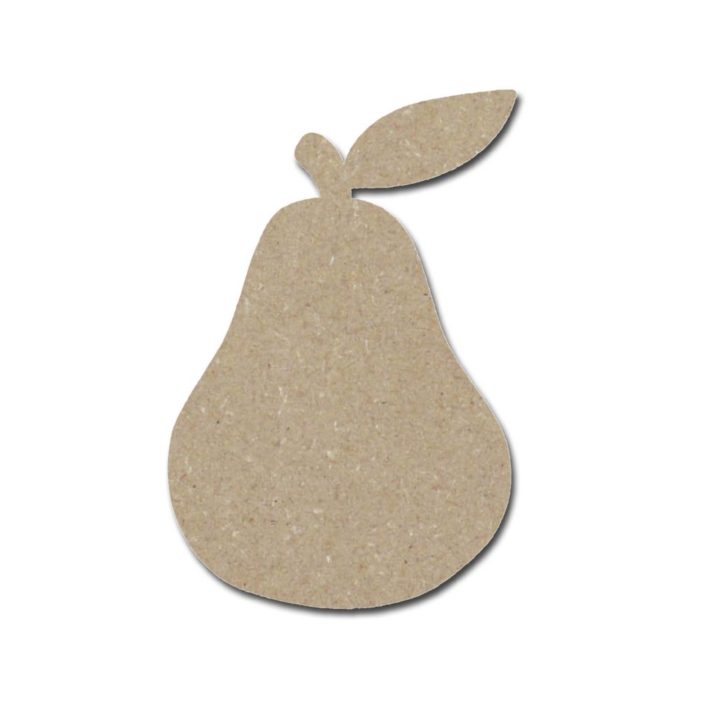Pear Shape Unfinished Wood Fruit Craft Cutouts Variety of Sizes