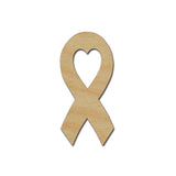 Ribbon With Heart Wood Shape