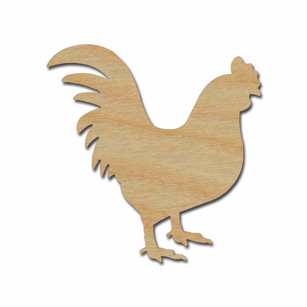 Rooster Shape Unfinished Wood Craft Shapes Variety of Sizes