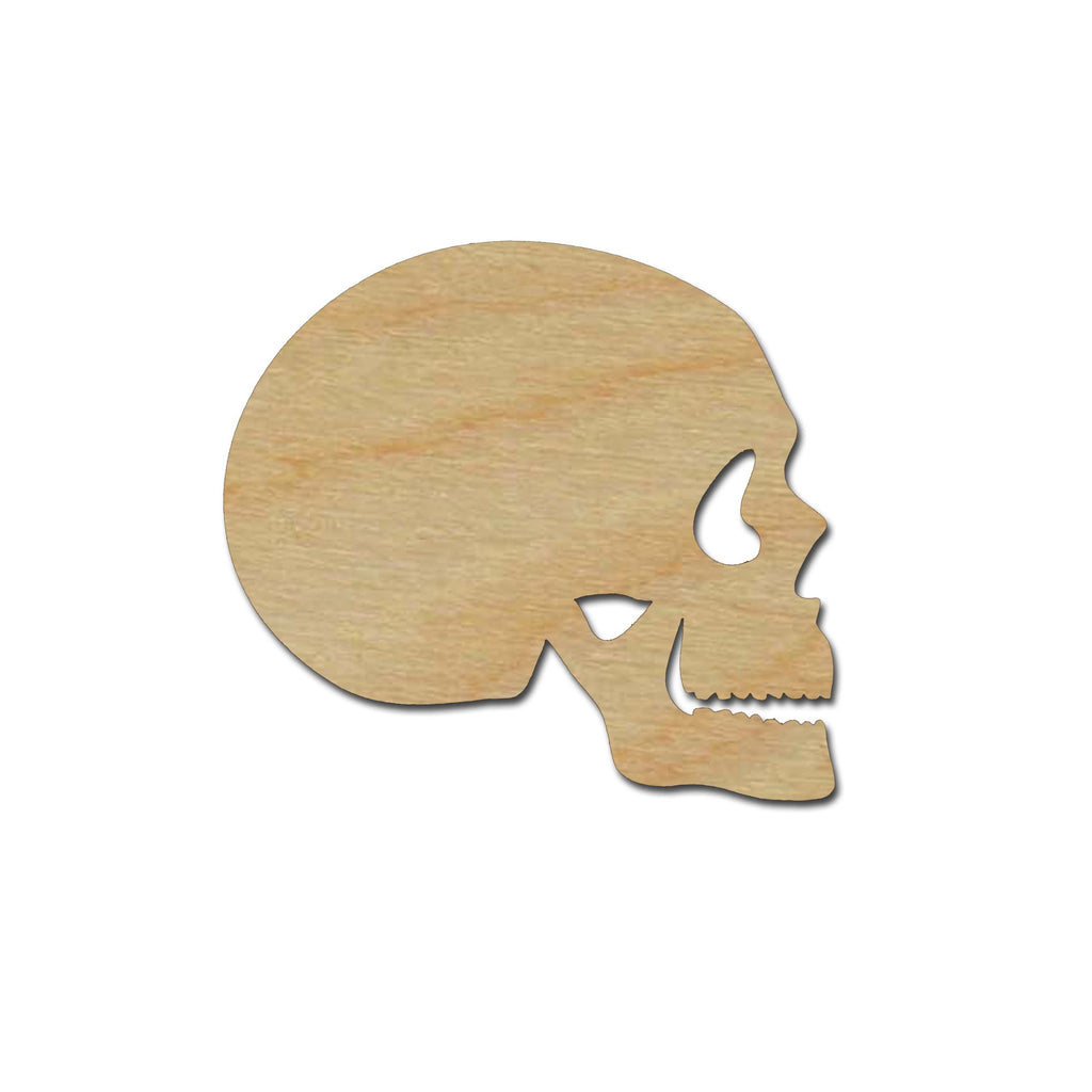Skull Shape Unfinished Wood Cutout Artistic Craft Supply #2