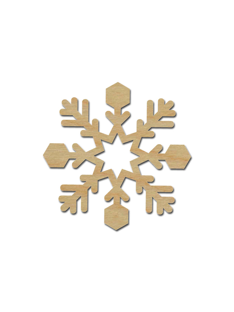 Snowflake Shape Unfinished Wood Cutout Holiday Decor Variety Of Sizes SNF01