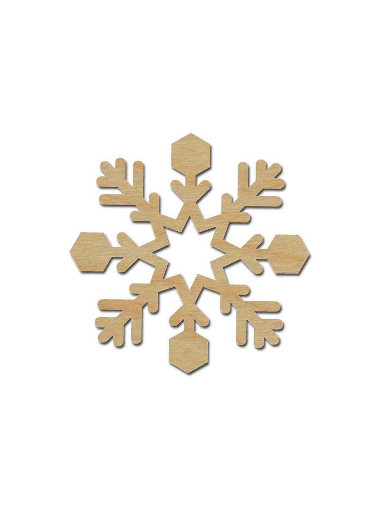 Snowflake Shape Unfinished Wood Cutout Holiday Decor Variety Of Sizes SNF01