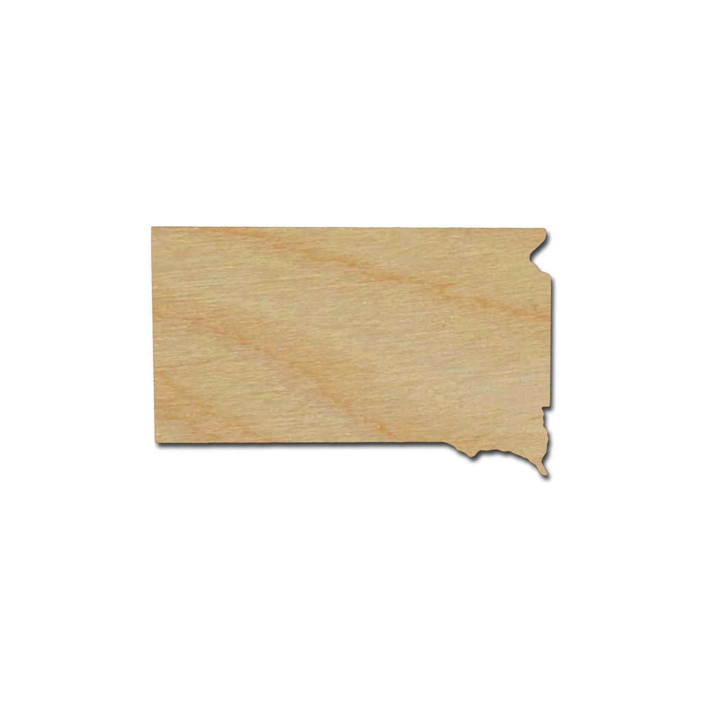 South Dakota State Shape Unfinished Wood Craft Cut Out Variety of Sizes